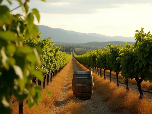 Vinskörd på en privat vingård i Frankrike